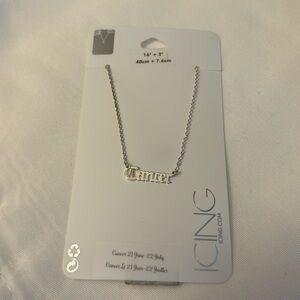 Icing Cancer Necklace Silver